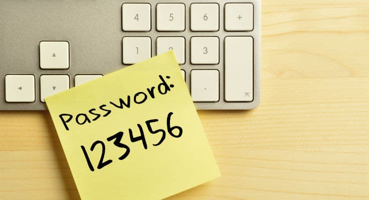 software service of a password of 1 2 3 4 on pad